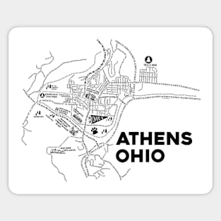 Athens Ohio Map Art Sticker